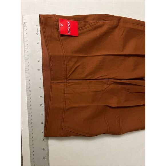 Spanx 20365Q Sz M PetiteOn the Go Slim Straight Ankle Pant Rust Bronze Glow - Picture 8 of 14